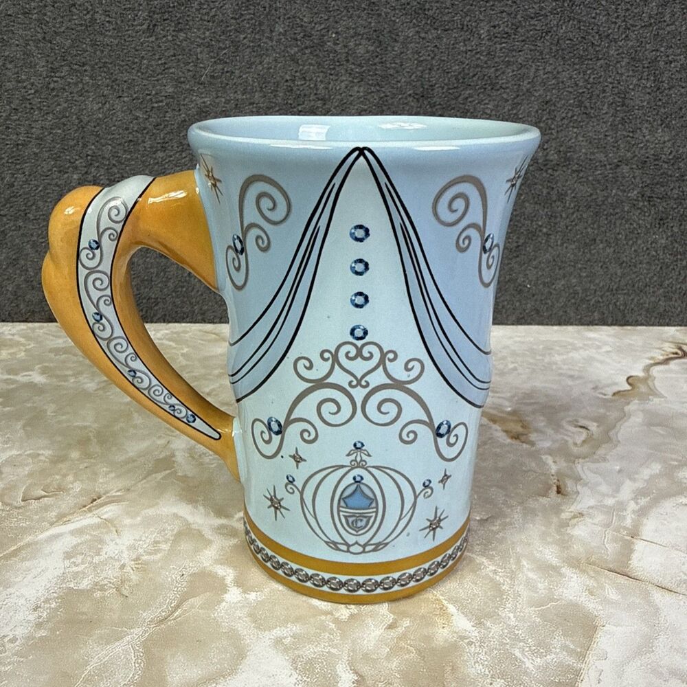 Disney Parks Cinderella Mug Blue Gold Princess Disney Franchise Coffee Tea Cup - Picture 4 of 8